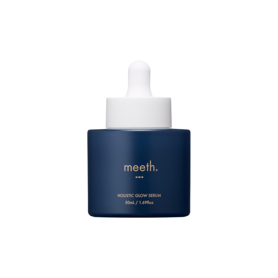 Meeth 3 Dot Holistic Glow Serum bottle with dropper, 50mL